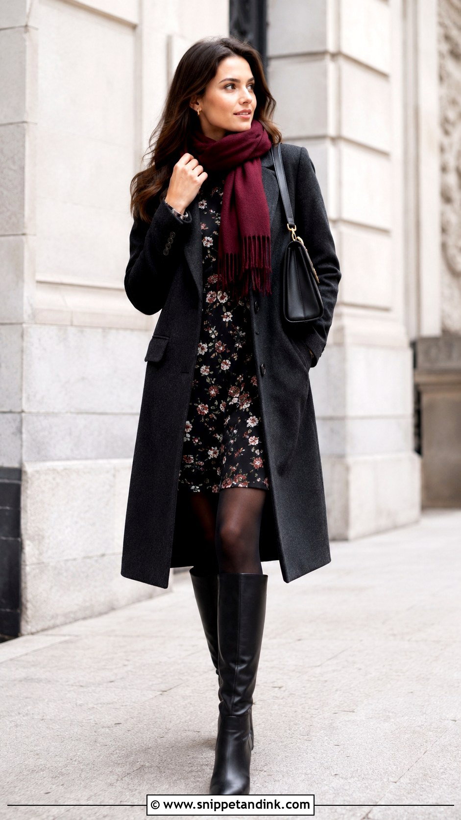 Floral Sweater Dress With Knee High Boots - Snippet and Ink - 20 Dresses Flowers