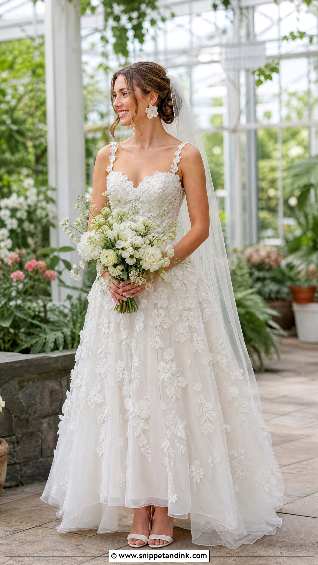 Floral Sweetheart Neckline A Line Wedding Dress - Snippet and Ink - 20 Sweet Heart Neckline Wedding Dress Aline Ideas