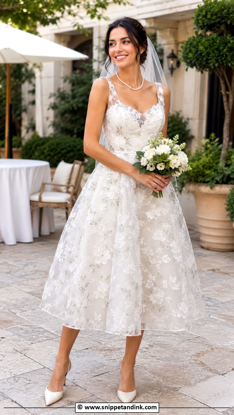 Floral Tea Length Wedding Dress - Snippet and Ink - 25 Wedding Dress with Flowers