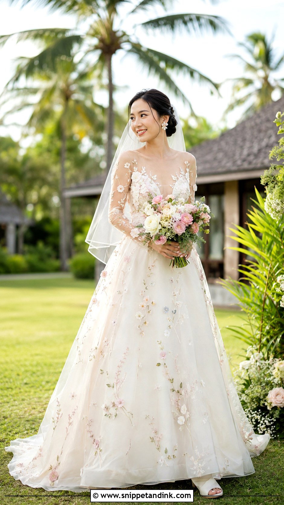 Floral Thailand Garden Wedding Dress - Snippet and Ink - 20 Thailand Wedding Dress Ideas