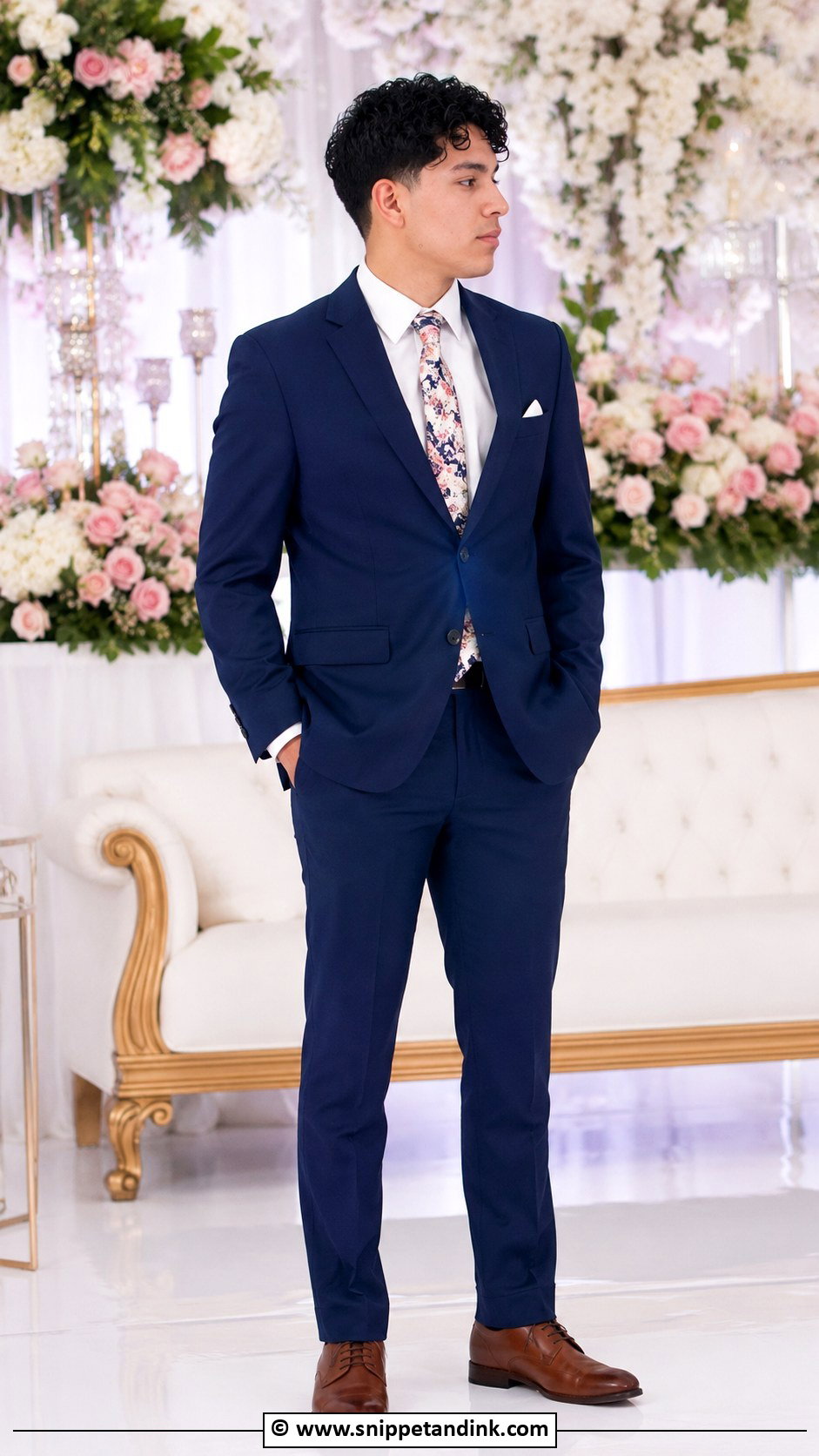 Floral Tie Chambelanes Outfit - Snippet and Ink - 25 Chambelanes Outfits