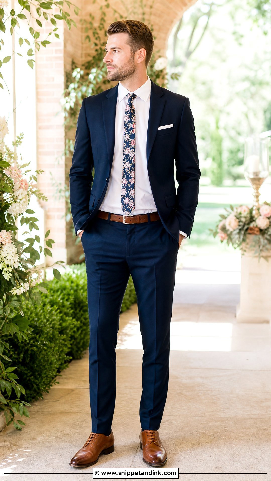 Floral Tie Groomsman Suit - Snippet and Ink - 25 Groomsman Outfits