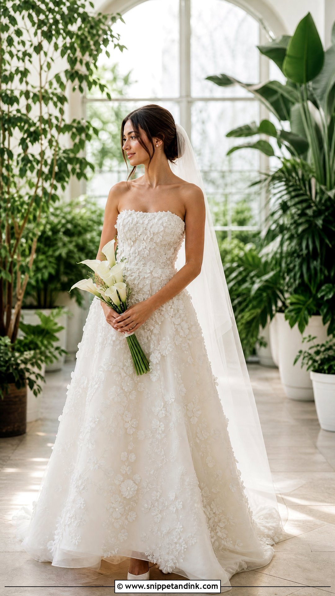 Floral Tube Top Wedding Dress - Snippet and Ink - 20 Tube Top Wedding Dress Ideas