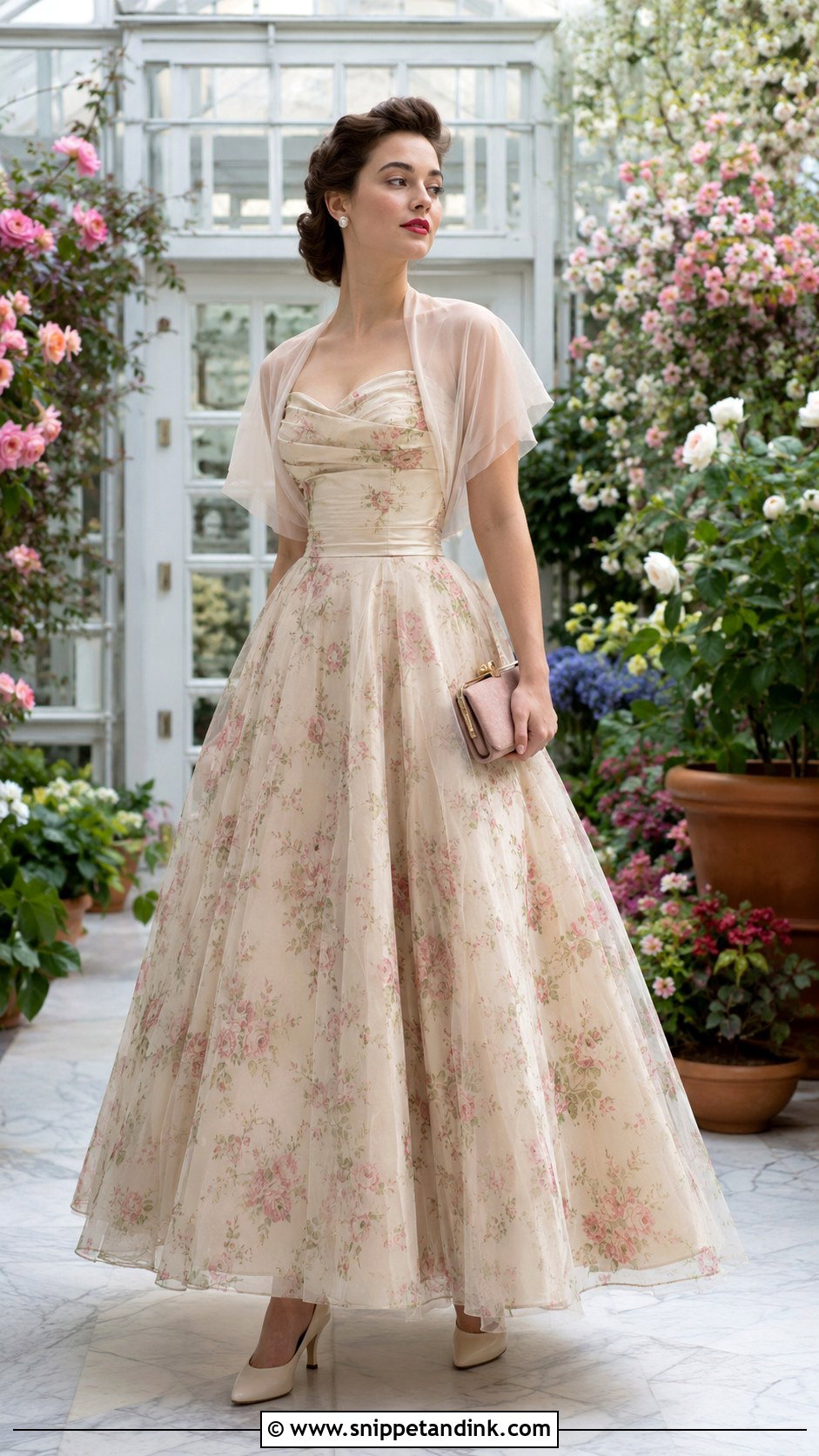 Floral Tulle 1940s Ball Gown - Snippet and Ink - 20 1940S Ball Gown Ideas