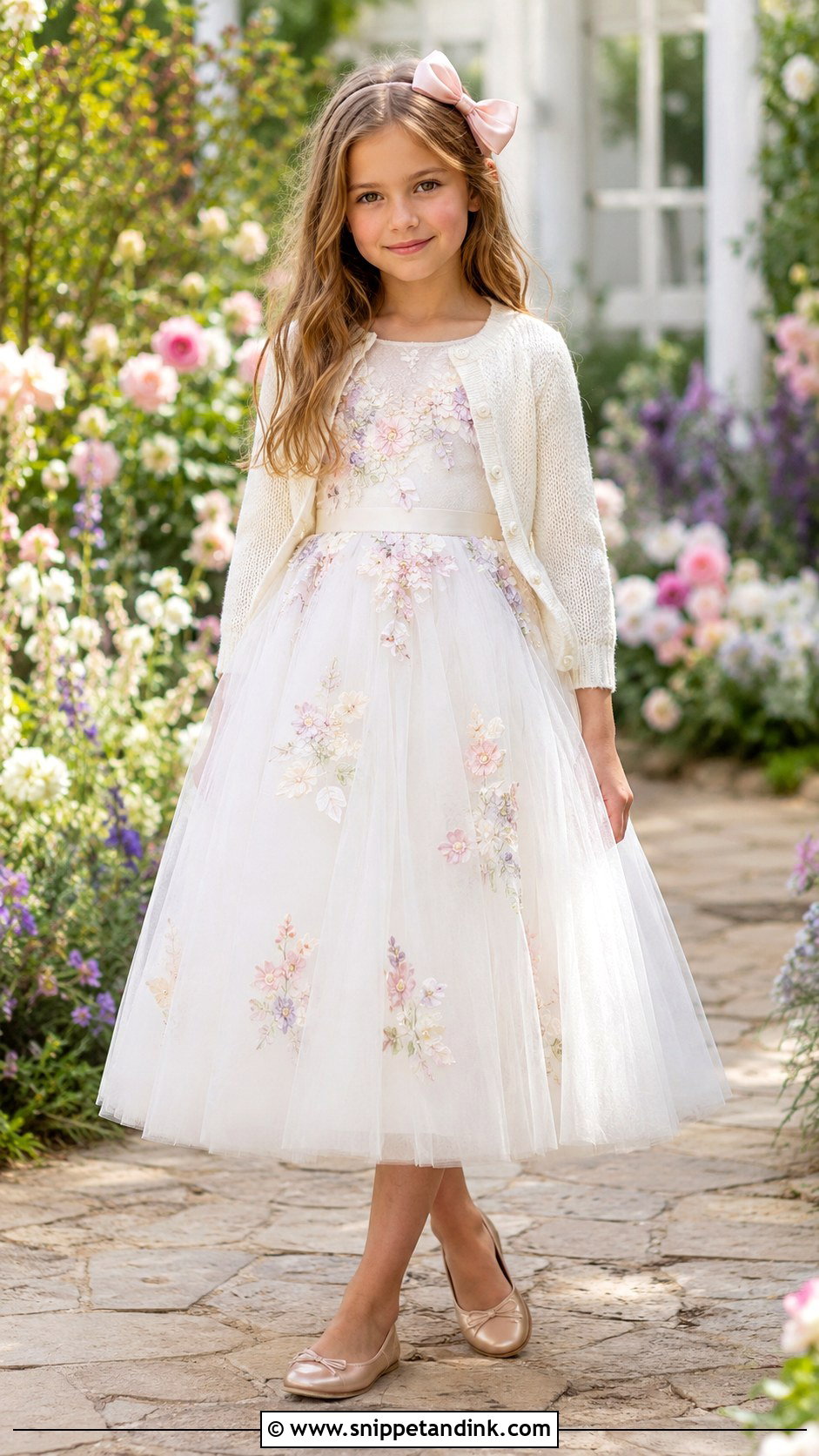 Floral Tulle Girls Wedding Dress - Snippet and Ink - 25 Girls Wedding Dresses