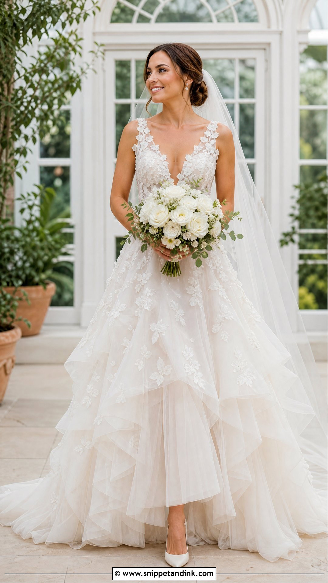 Floral Tulle Ruffle Wedding Dress - Snippet and Ink - 20 Tulle Ruffle Wedding Dress Ideas