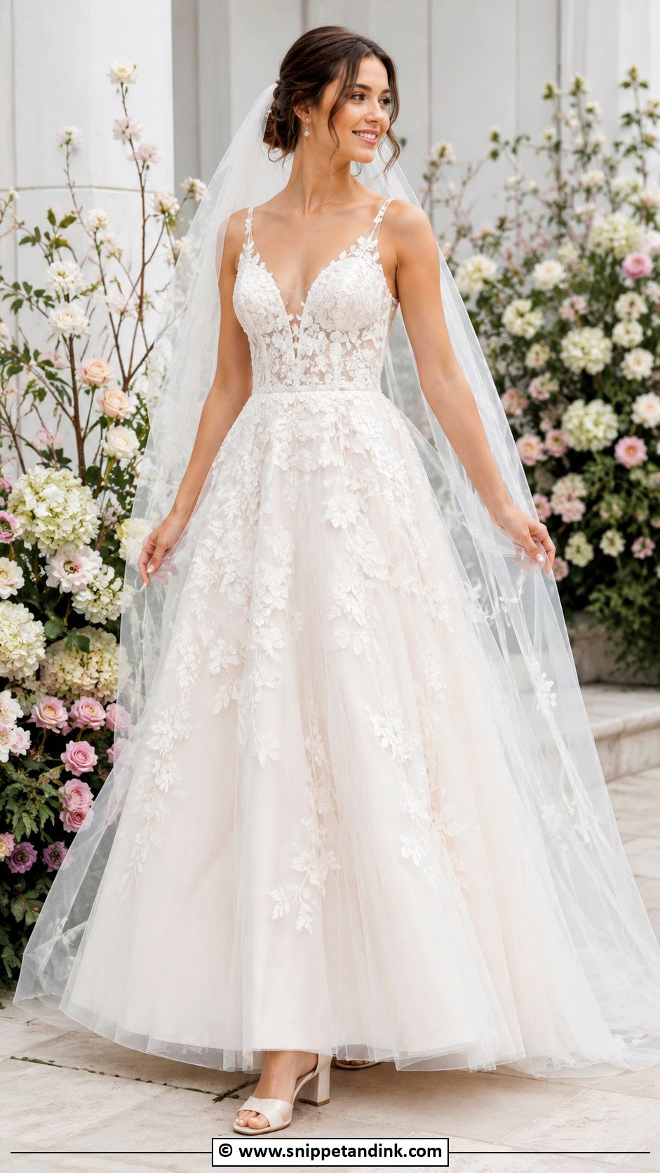 Floral Tulle Wedding Dress - Snippet and Ink - 25 Whimsical Wedding Dresses