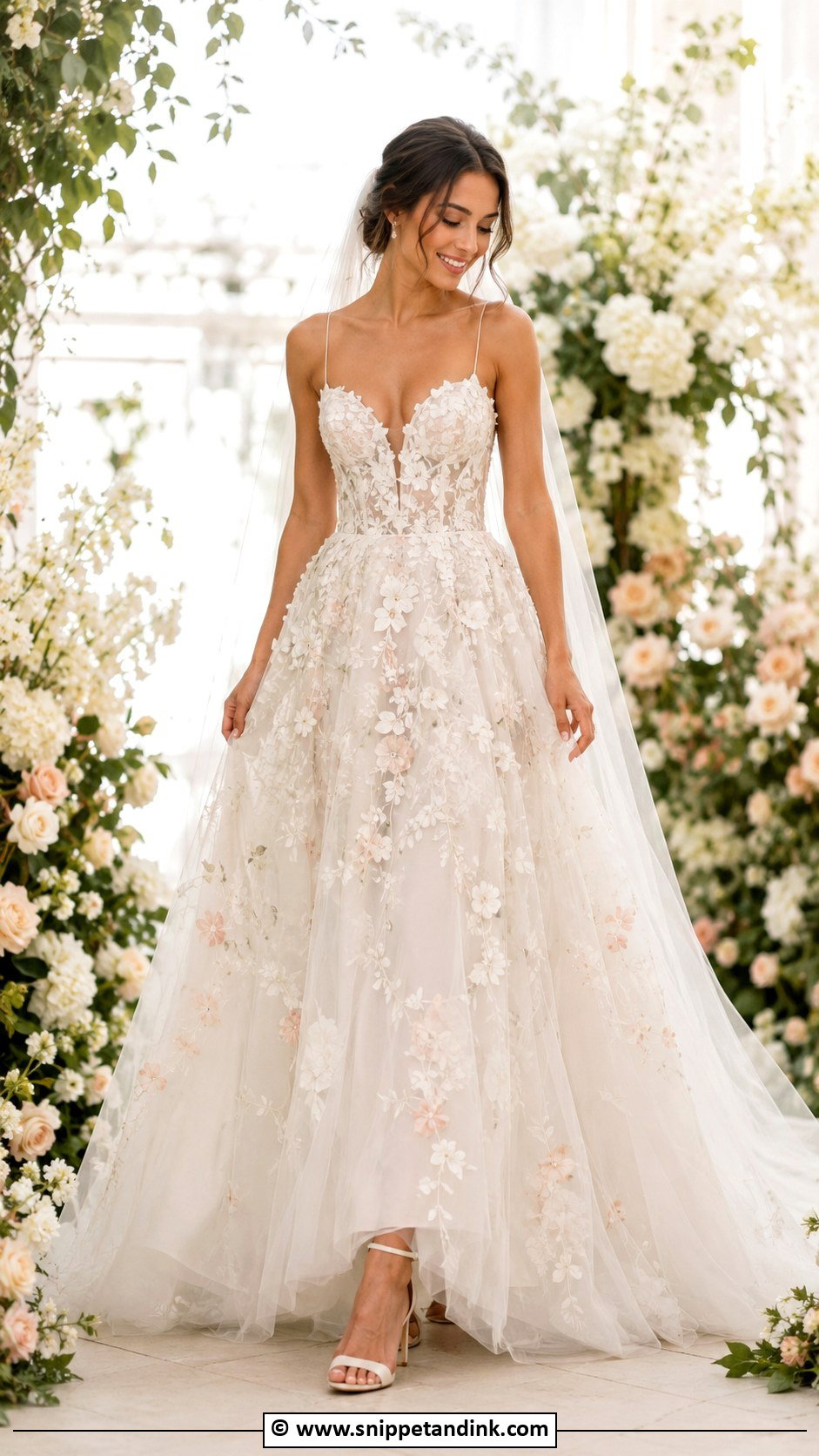 Floral Tulle Wedding Dress - Snippet and Ink - 30 Tulle Wedding Dress Ideas
