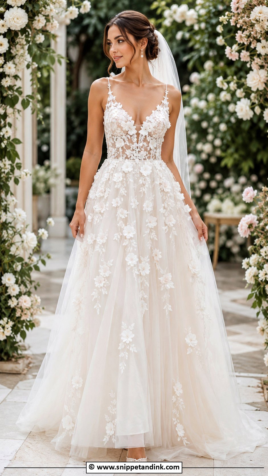 Floral Tulle Wedding Dress - Snippet and Ink - 35 Whimsical Wedding Dress Ideas