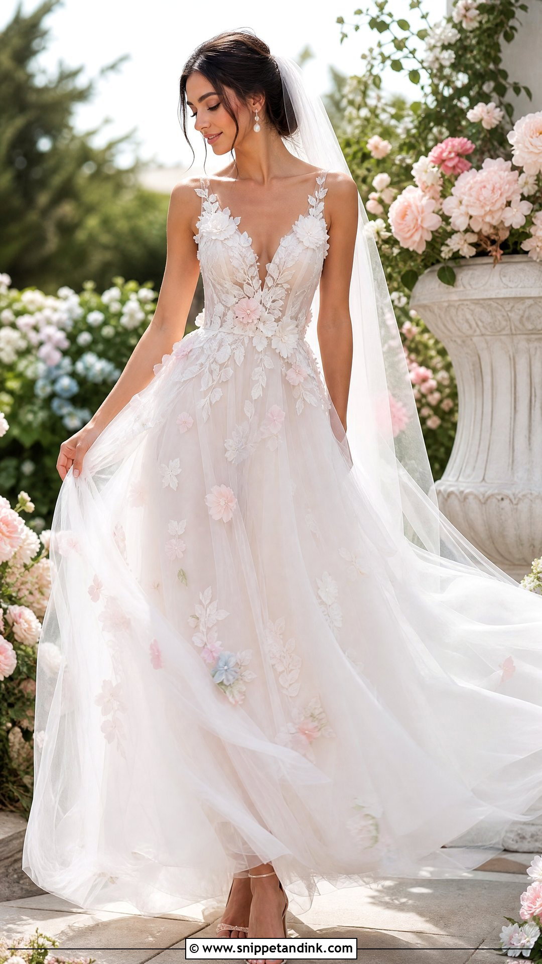 Floral Tulle Wedding Dress - Snippet and Ink - 25 Magical Wedding Dress Ideas