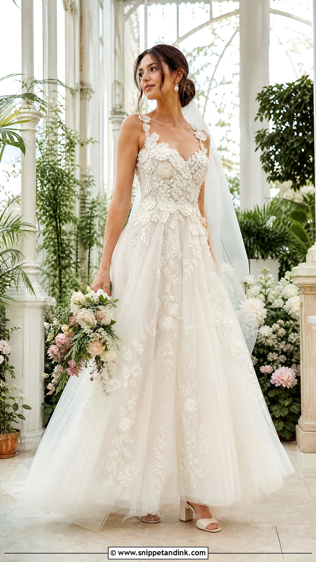 Floral Tulle Wedding Dress - Snippet and Ink - 20 Tool Wedding Dress Ideas