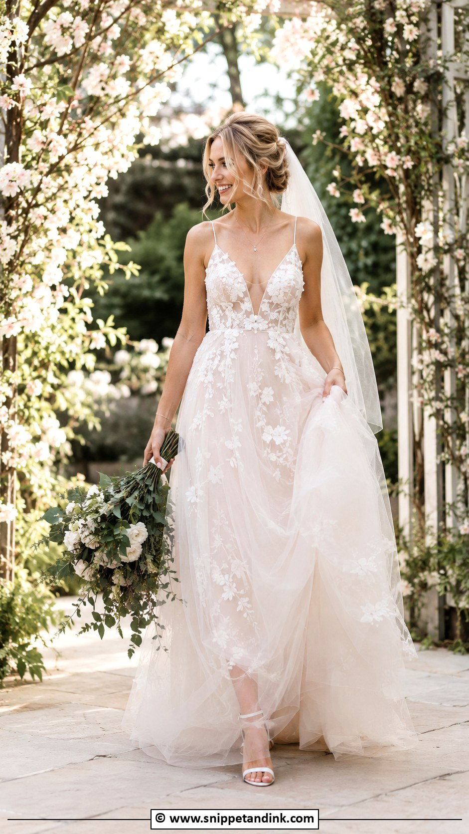 Floral Tulle Wedding Dress - Snippet and Ink - 25 Wedding Dress Flowers