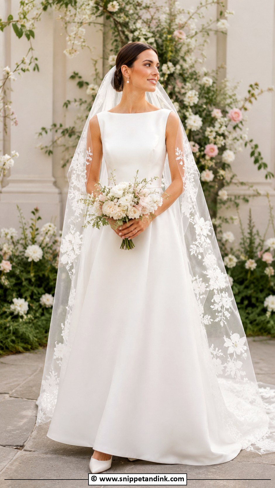 Floral Veil Wedding Dress - Snippet and Ink - 35 Whimsical Wedding Dress Ideas