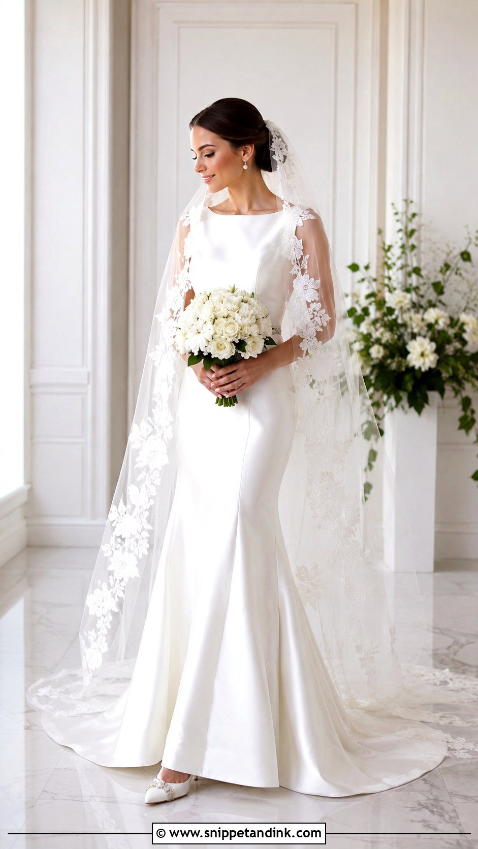 Floral Veil Wedding Dress - Snippet and Ink - 25 Flowery Wedding Dress Ideas