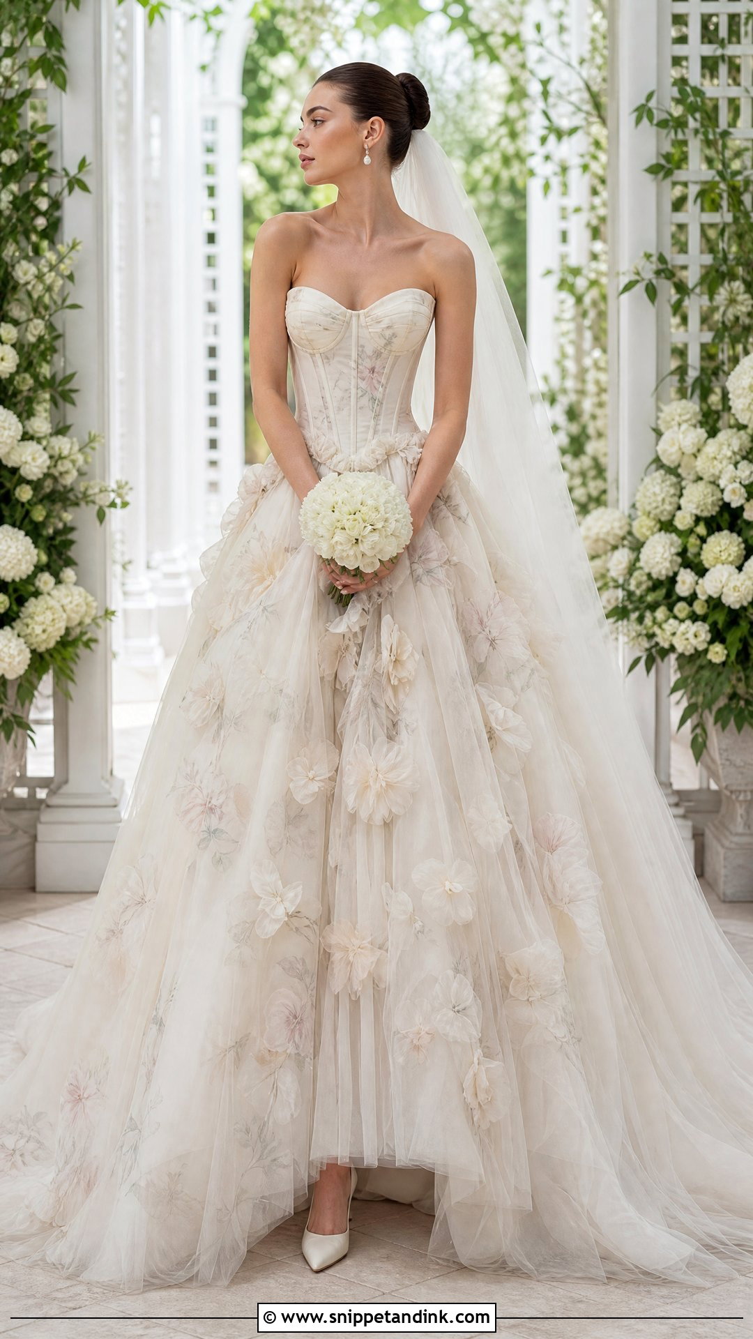 Floral Vera Wang Ball Gown - Snippet and Ink - 20 Vera Wang Wedding Dress Ball Gown Ideas