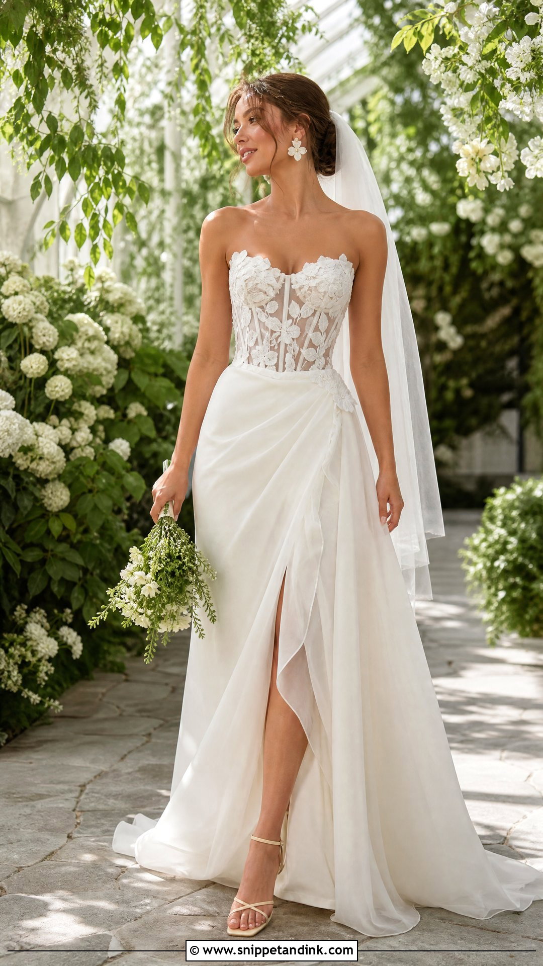 Floral Wedding Corset Top With Organza Skirt - Snippet and Ink - 20 Wedding Corset Top Ideas