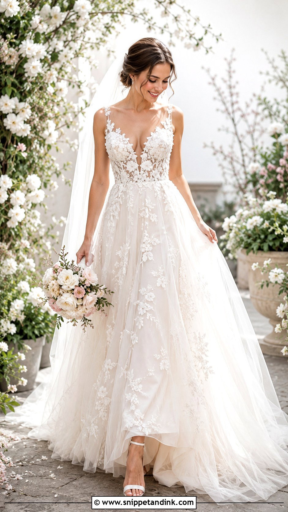 Floral Wedding Dress - Snippet and Ink - 30 Stunning Wedding Dresses