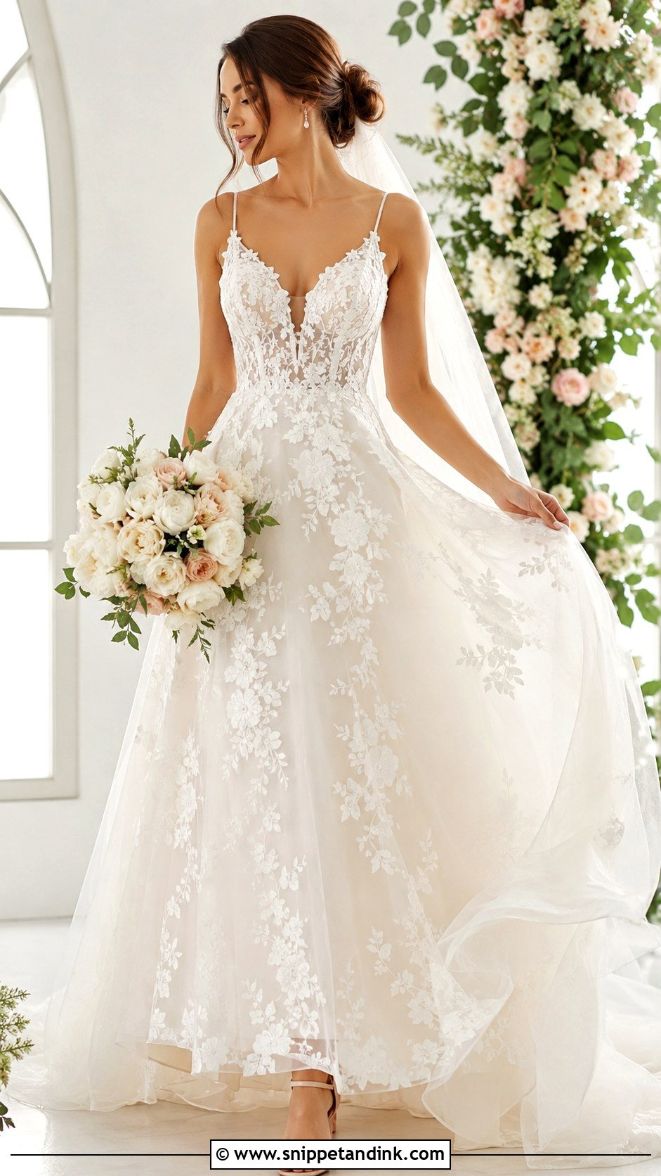 Floral Wedding Dress - Snippet and Ink - 25 Yes to the Dress Ideas