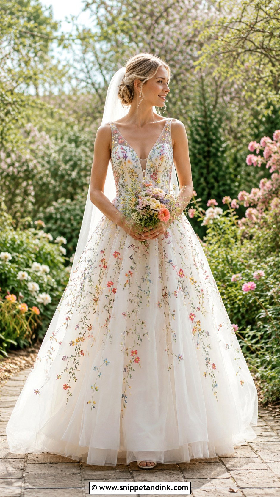 Floral Wedding Dress - Snippet and Ink - 20 Alternative Wedding Dress Color Ideas