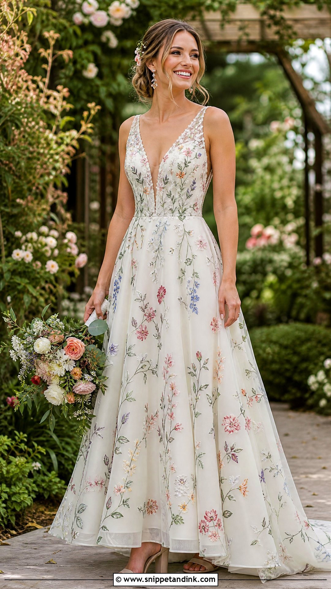 Floral Wedding Dress - Snippet and Ink - 20 Wedding Dresses for Second Marriage