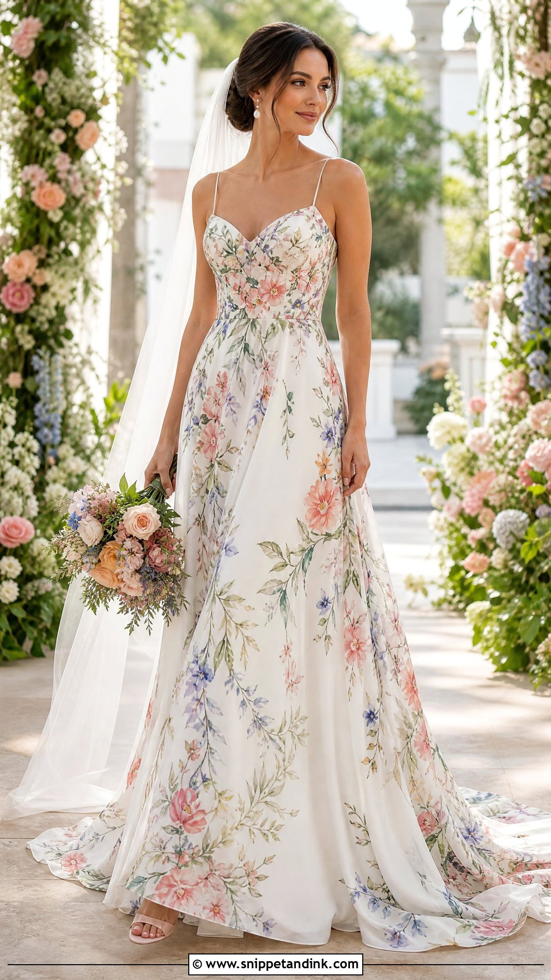 Floral Wedding Dress - Snippet and Ink - 20 Non White Wedding Dress Colour Ideas