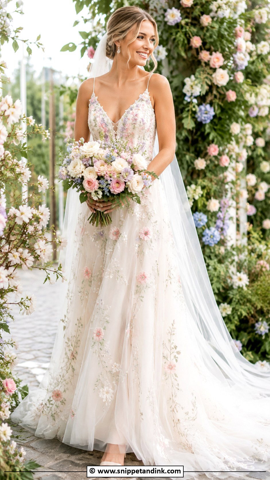 Floral Wedding Dress - Snippet and Ink - 35 Wedding Dress Ideas