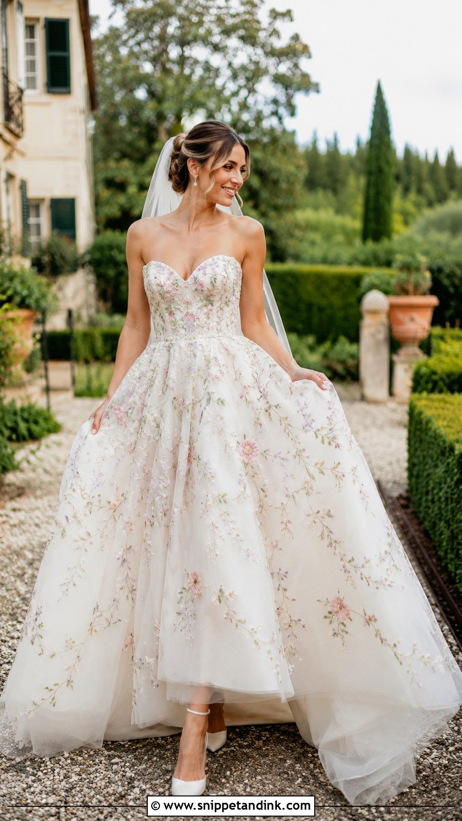 Floral Wedding Dress Ballgown With Color Embroidery - Snippet and Ink - 25 Extravagant Wedding Dress Ballgown Ideas