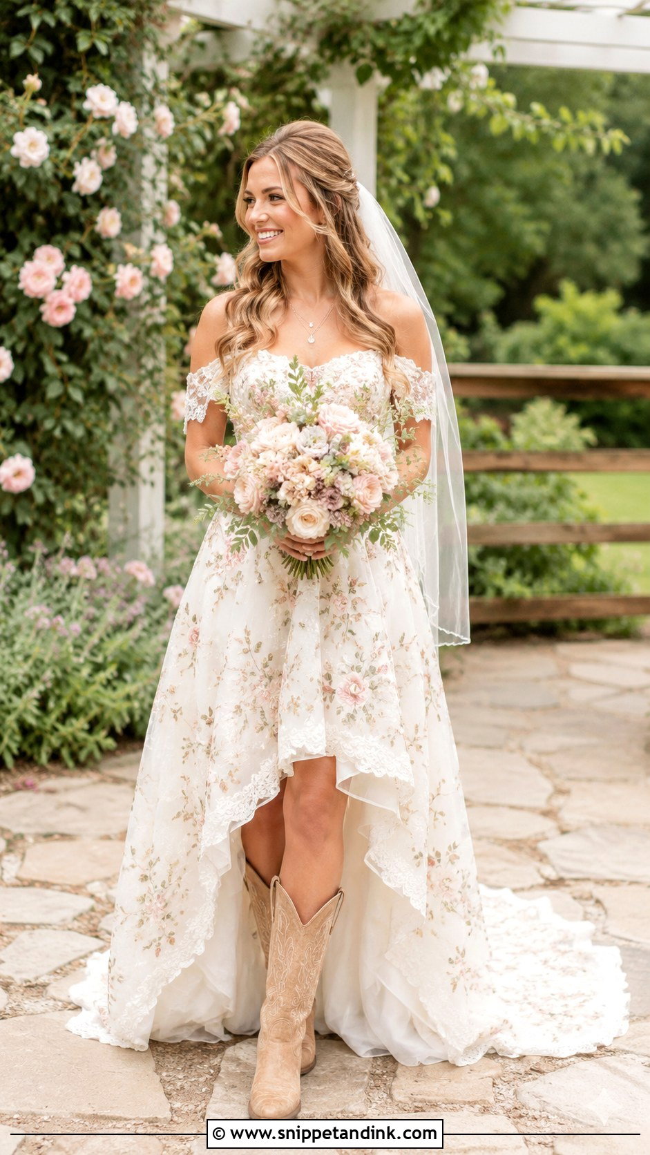 Floral Wedding Dress With Cowboy Boots - Snippet and Ink - 25 Wedding Dress with Cowboy Boots Ideas