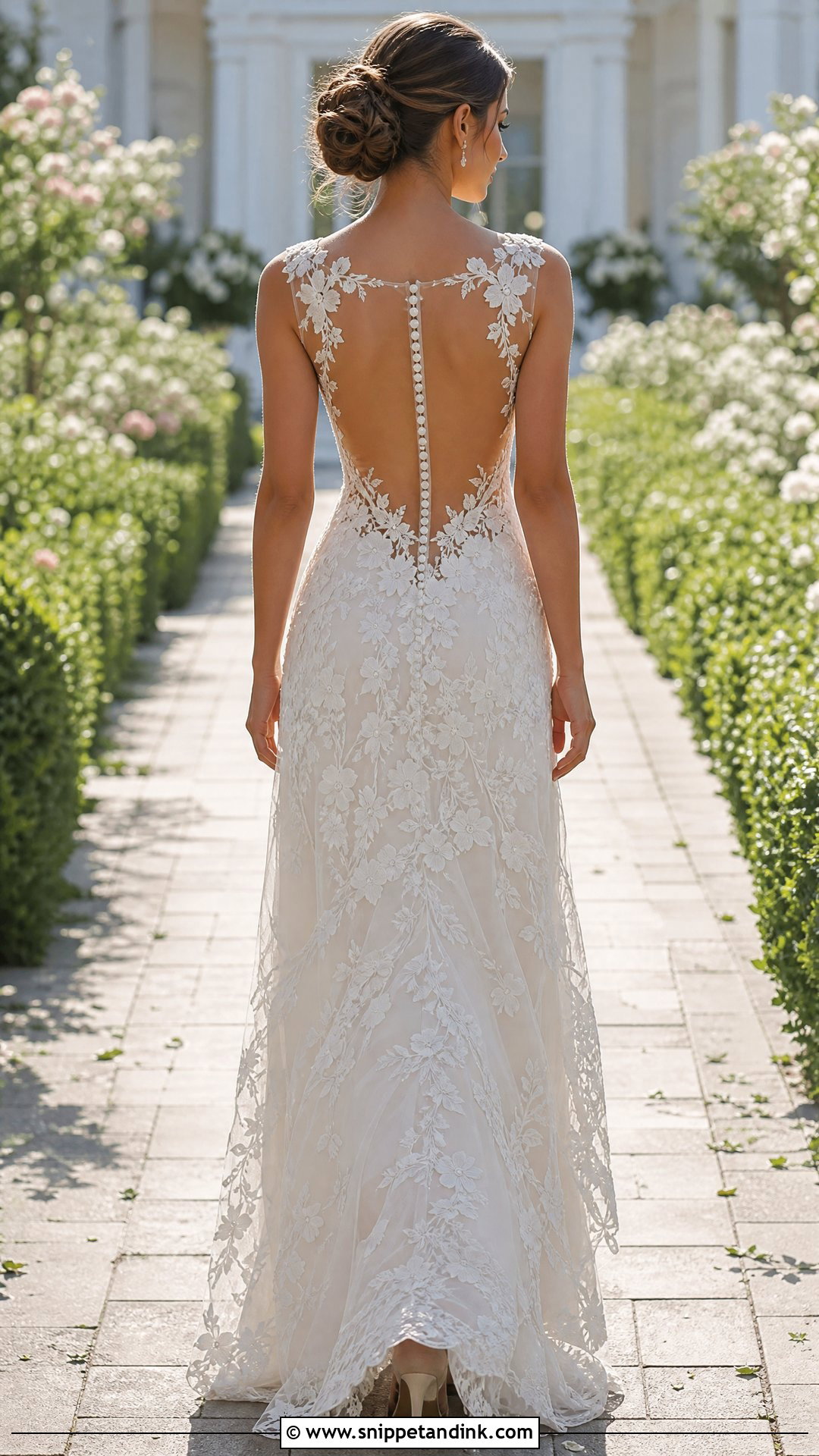 Floral Wedding Dress With Open Back - Snippet and Ink - 25 Floral Wedding Dresses