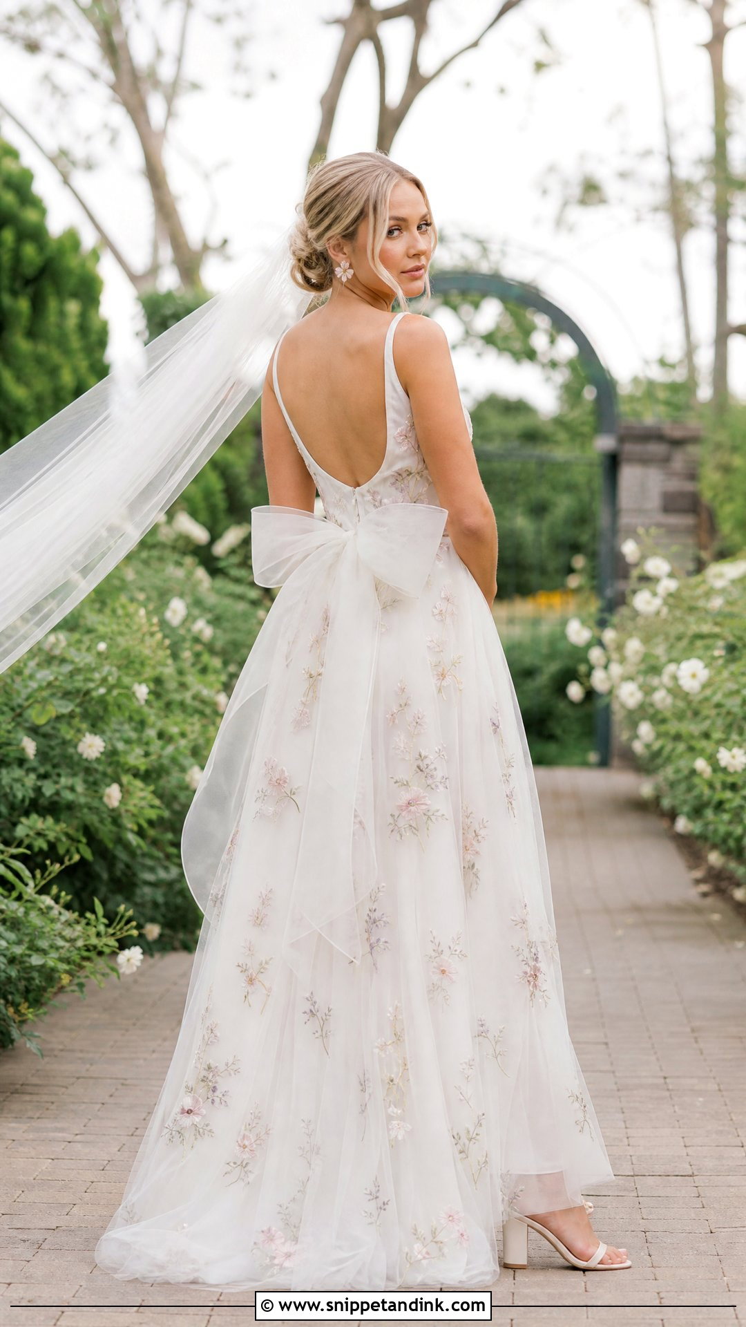 Floral Wedding Dress With Organza Bow - Snippet and Ink - 20 Wedding Dress with Bows Ideas