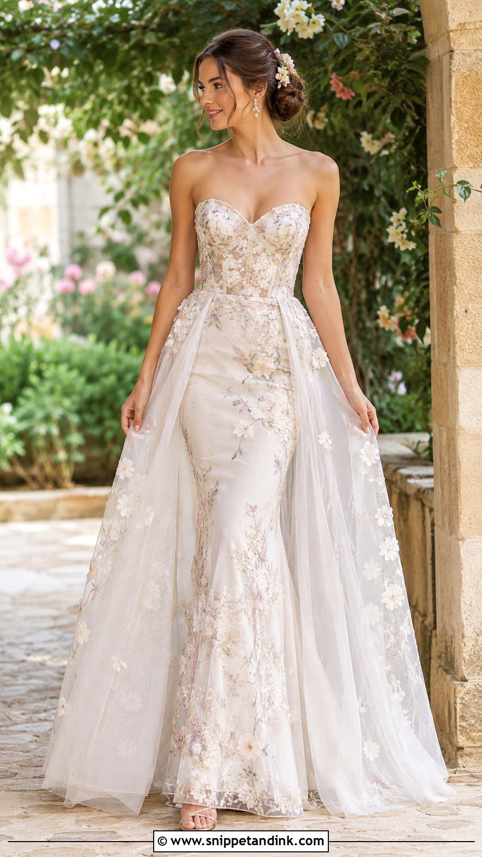 Floral Wedding Dress With Overskirt - Snippet and Ink - 25 Wedding Dress with Overskirt Ideas