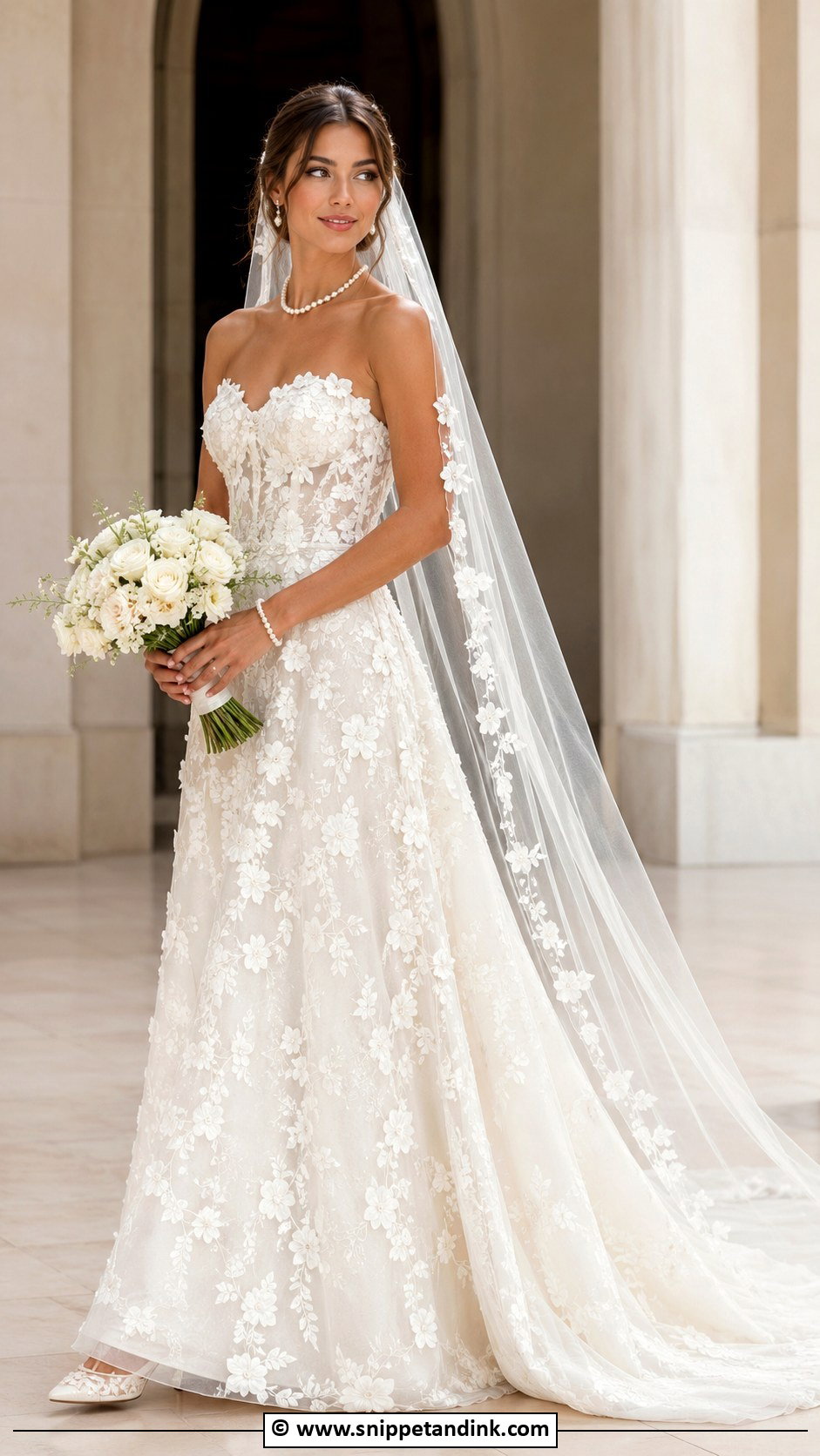 Floral Wedding Dress With Veil - Snippet and Ink - 25 Wedding Dress with Flowers