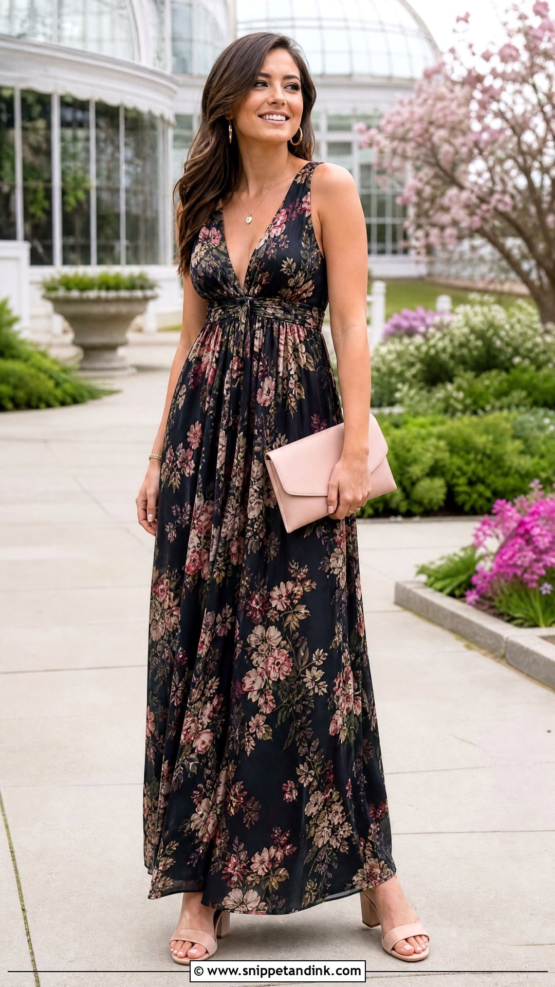 Floral Wedding Guest Empire Gown - Snippet and Ink - 20 Empire Gown Ideas