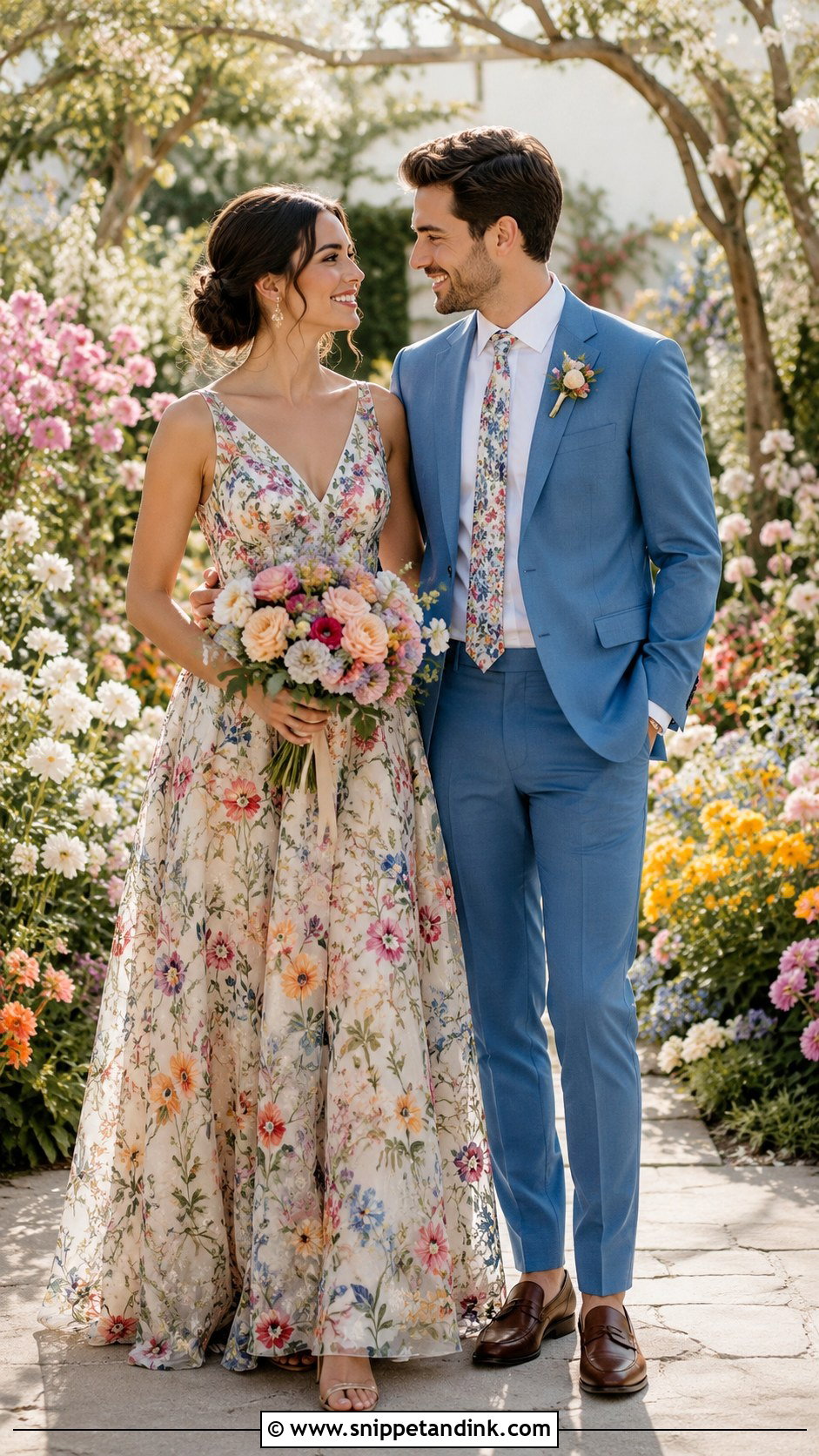 Floral Wedding Outfits - Snippet and Ink - 20 Couple Aesthetic Wedding Outfits