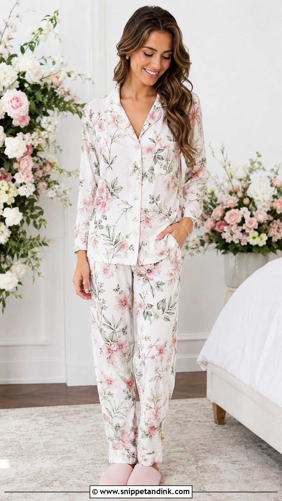 Floral Wedding Pajamas - Snippet and Ink - 20 Wedding Pajamas Ideas