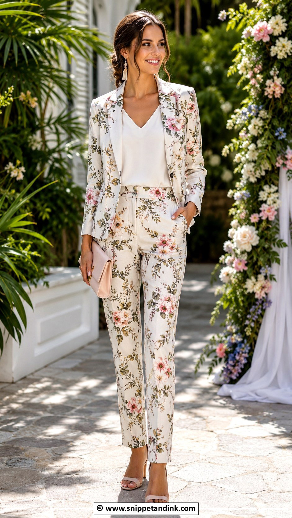 Floral Wedding Pantsuit - Snippet and Ink - 25 Wedding Pantsuit Ideas