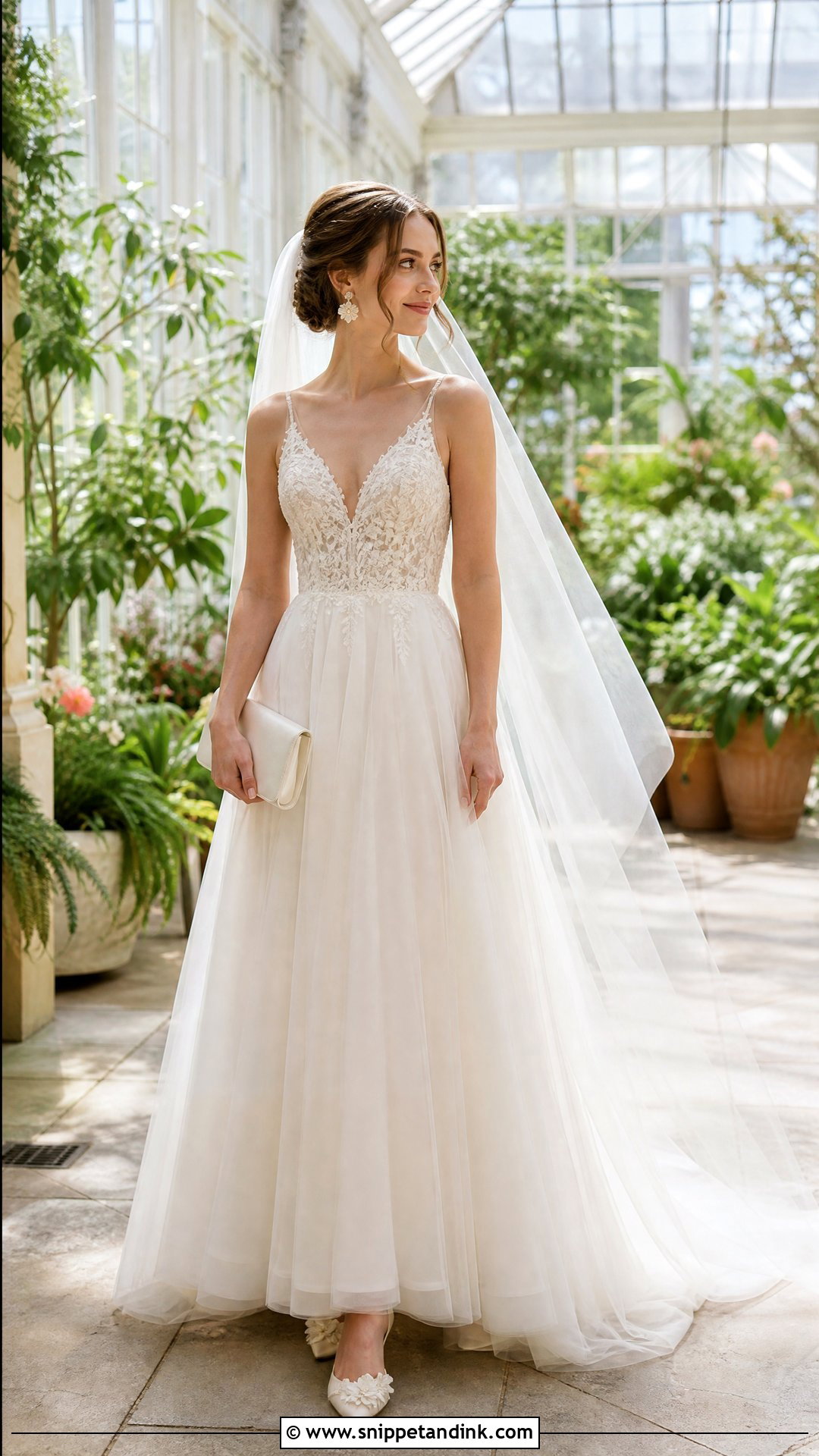 Floral Wedding Pumps With Organza Gown - Snippet and Ink - 20 Wedding Pumps Ideas