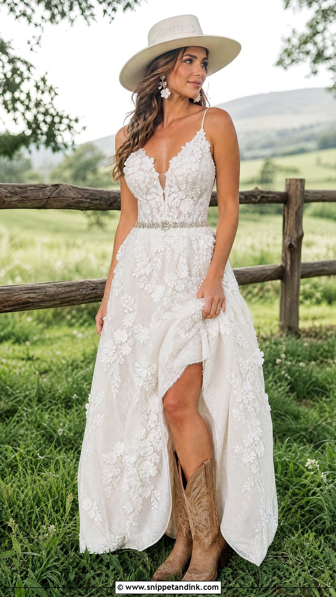 Floral Western Lace Wedding Dress - Snippet and Ink - 20 Western Lace Wedding Dress Ideas