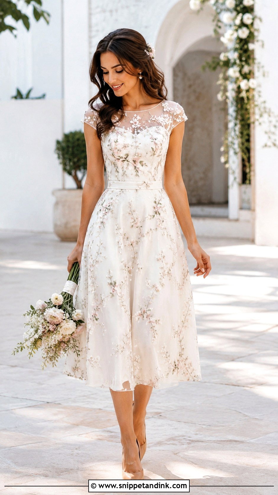 Floral White Dress Court Wedding Outfit - Snippet and Ink - 25 Court Wedding Outfit the Bride Nigeria Ideas