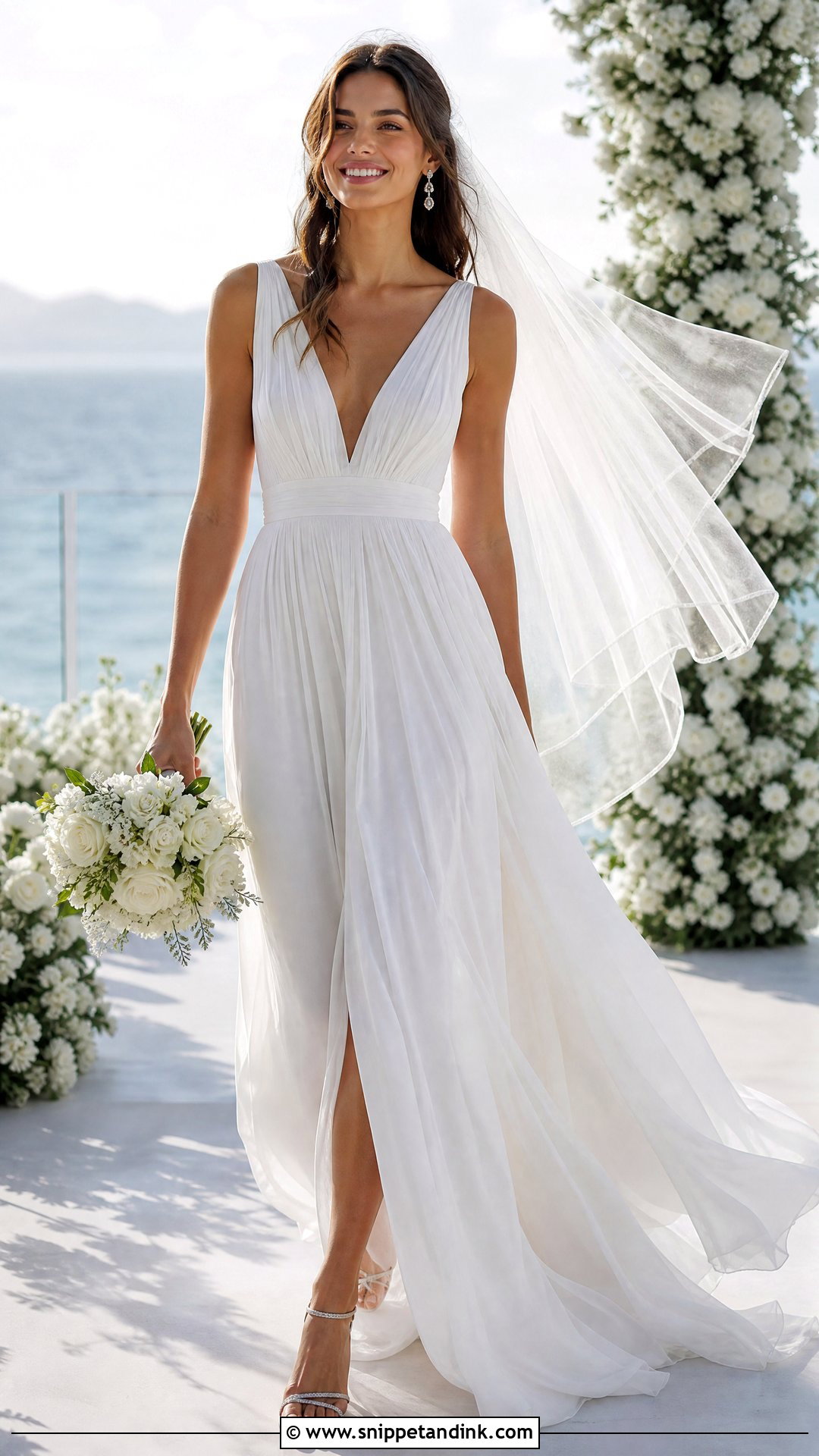 Flowing Chiffon Wedding Dress - Snippet and Ink - 20 Angelic Wedding Dress Ideas