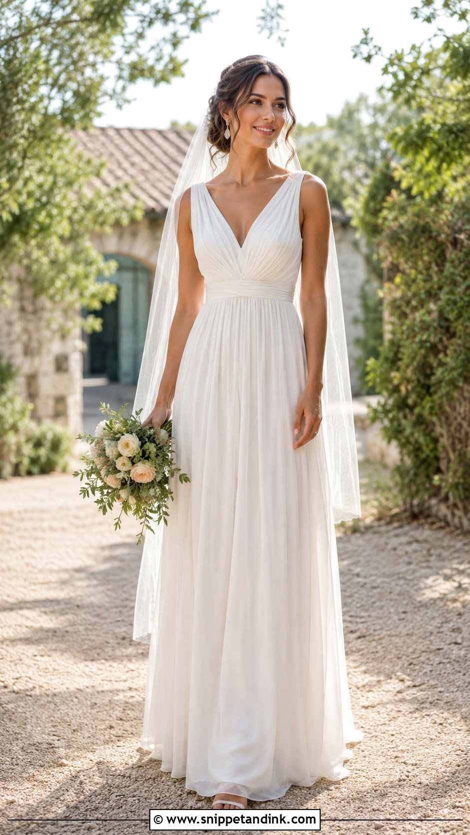 Flowing Empire Waist Wedding Dress - Snippet and Ink - 20 Flowing Wedding Dress Ideas