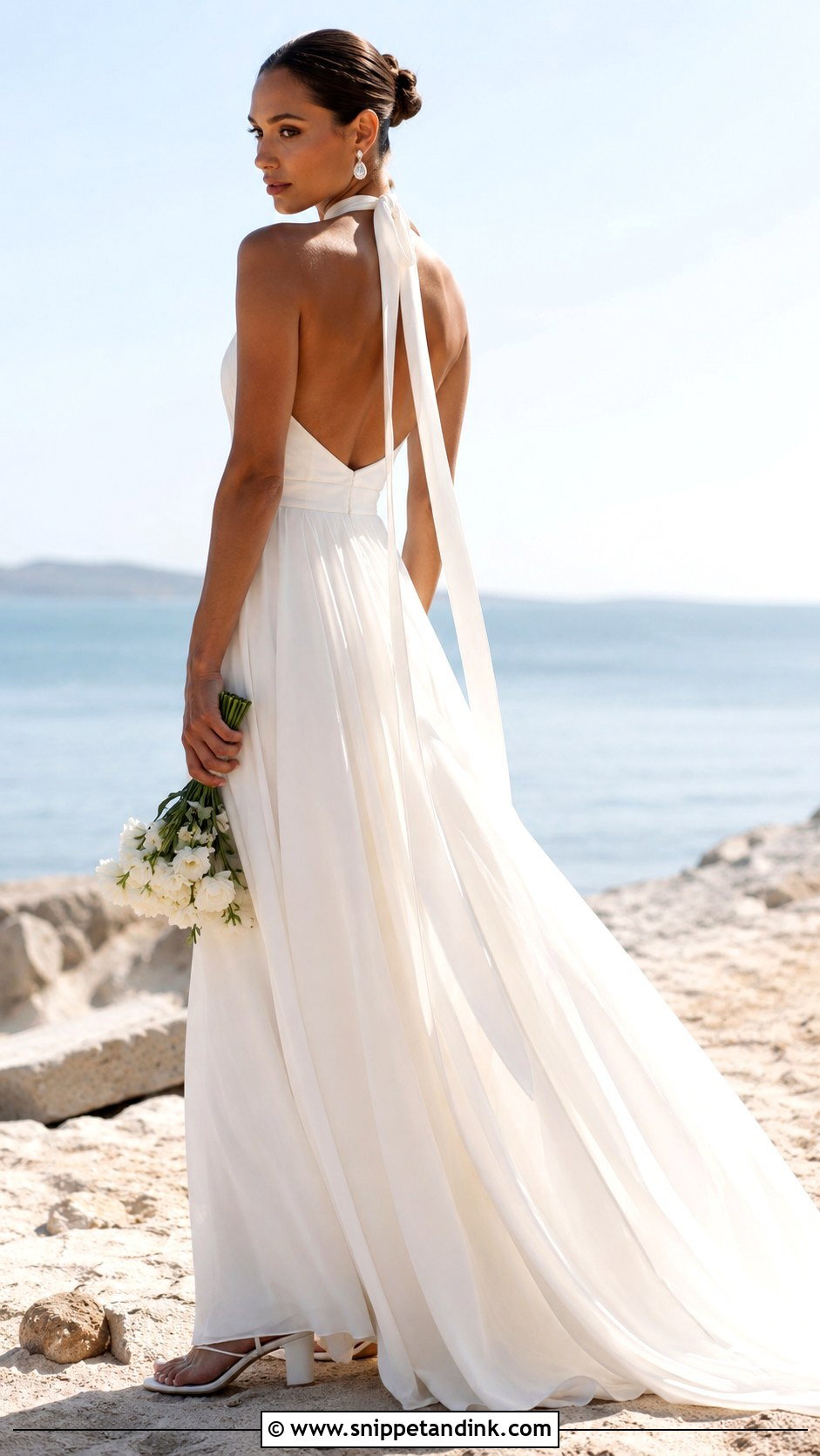 Flowing Halter Chiffon Wedding Dress - Snippet and Ink - 20 Flowing Wedding Dress Ideas