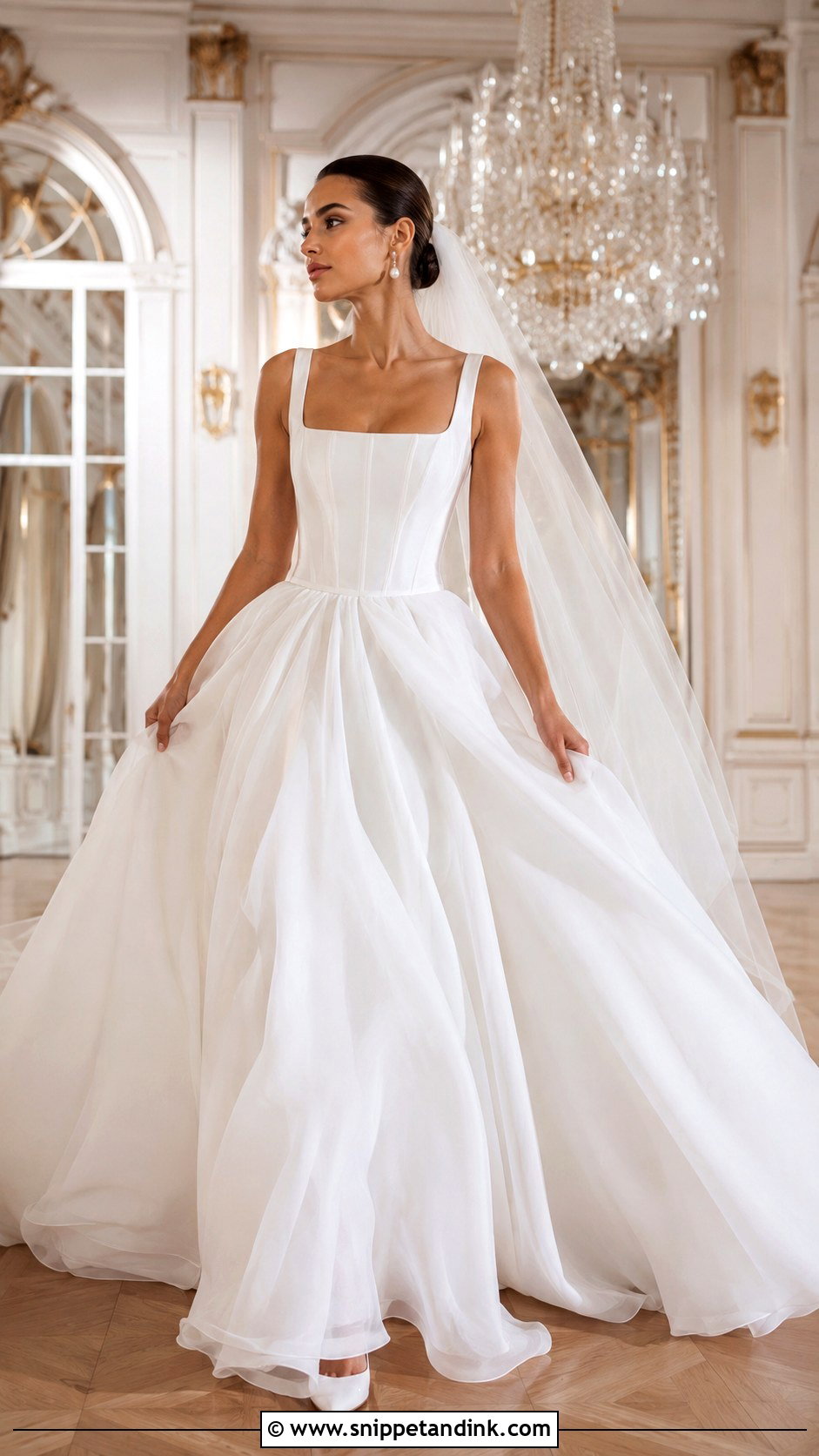 Flowing Organza Ball Gown Wedding Dress - Snippet and Ink - 20 Flowing Wedding Dress Ideas