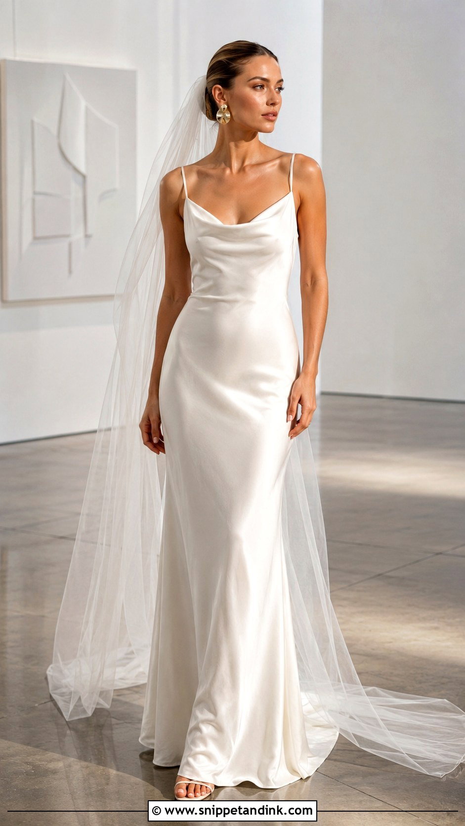 Flowing Silk Slip Wedding Dress - Snippet and Ink - 20 Flowing Wedding Dress Ideas
