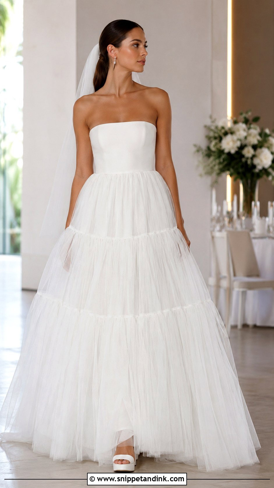 Flowing Tiered Tulle Wedding Dress - Snippet and Ink - 20 Flowing Wedding Dress Ideas