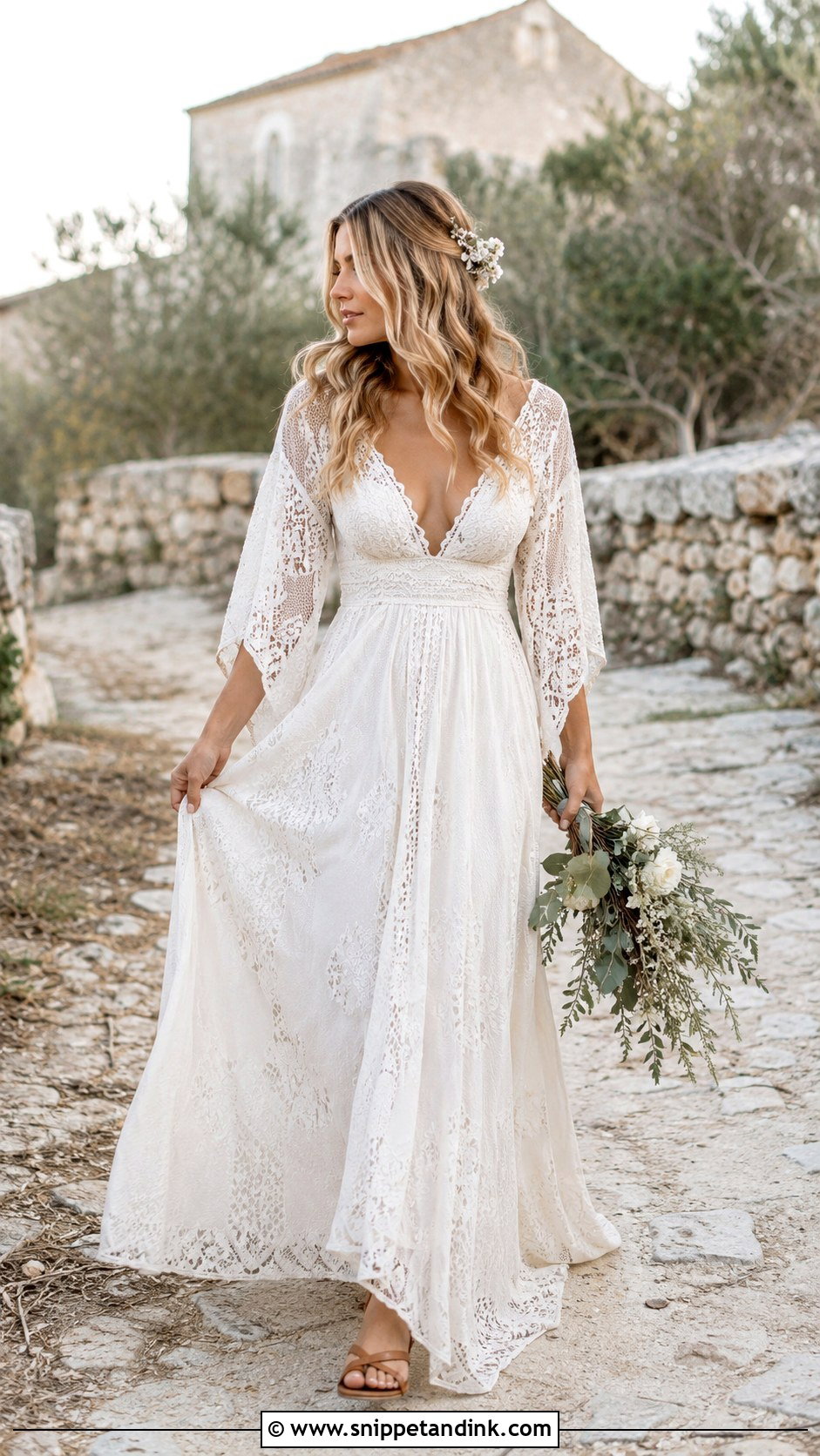 Flowy Boho Wedding Dress - Snippet and Ink - 25 Flowy Wedding Dresses