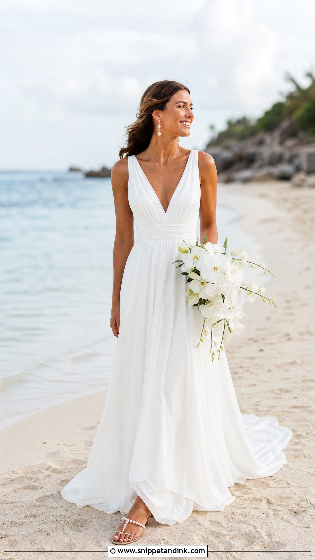 Flowy Chiffon Sea Wedding Dress - Snippet and Ink - 20 Sea Wedding Dress Ideas