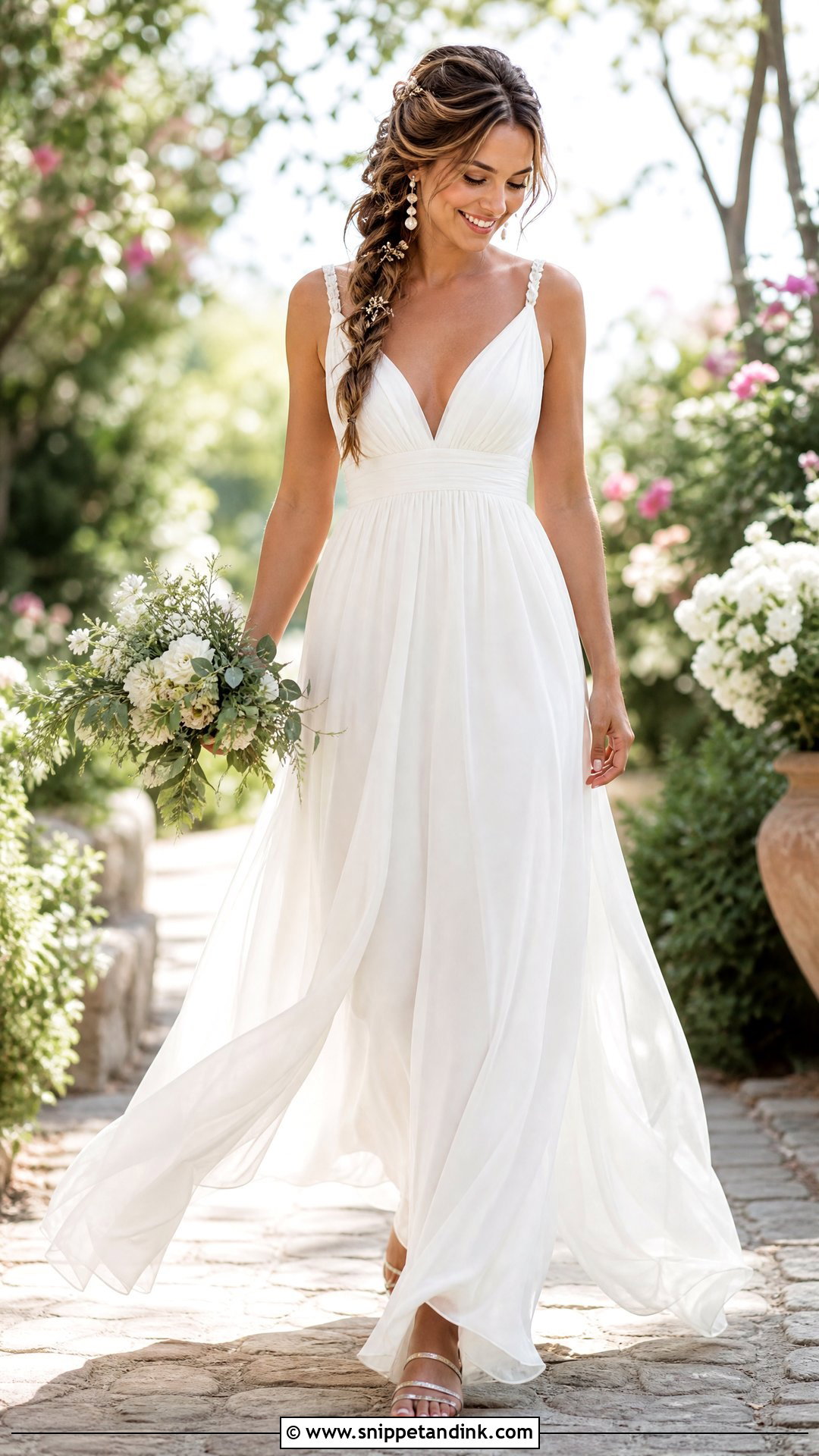 Flowy Chiffon Wedding Dress - Snippet and Ink - 25 Relaxed Wedding Dress Ideas