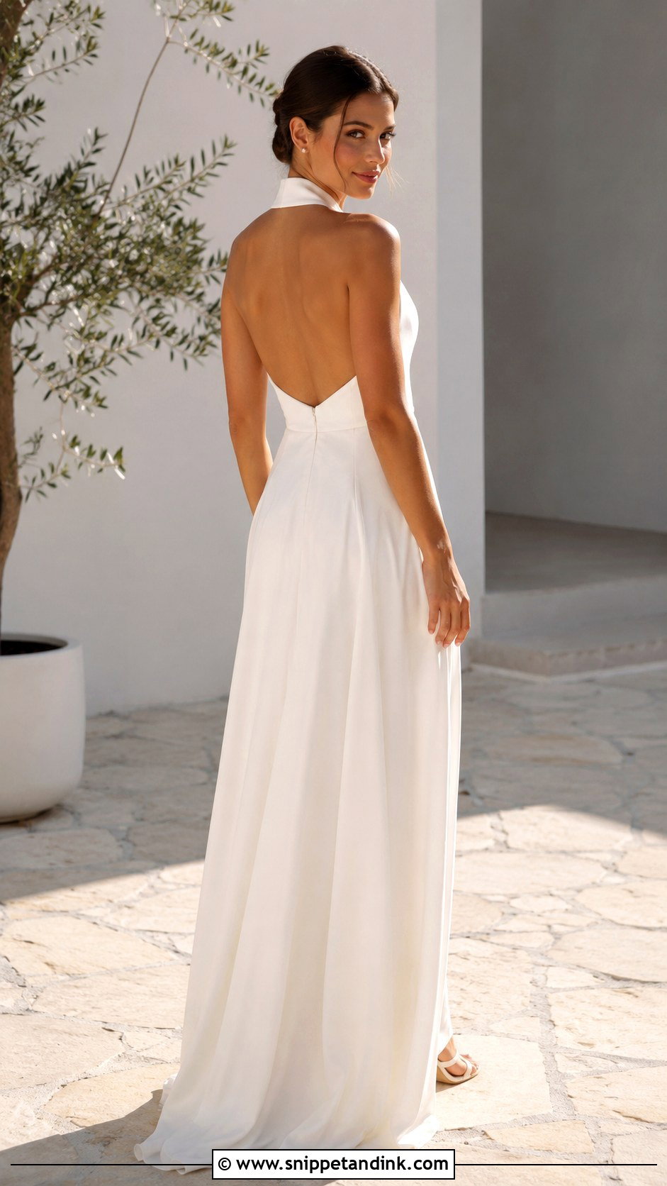 Flowy Halter Wedding Dress - Snippet and Ink - 25 Flowy Wedding Dresses