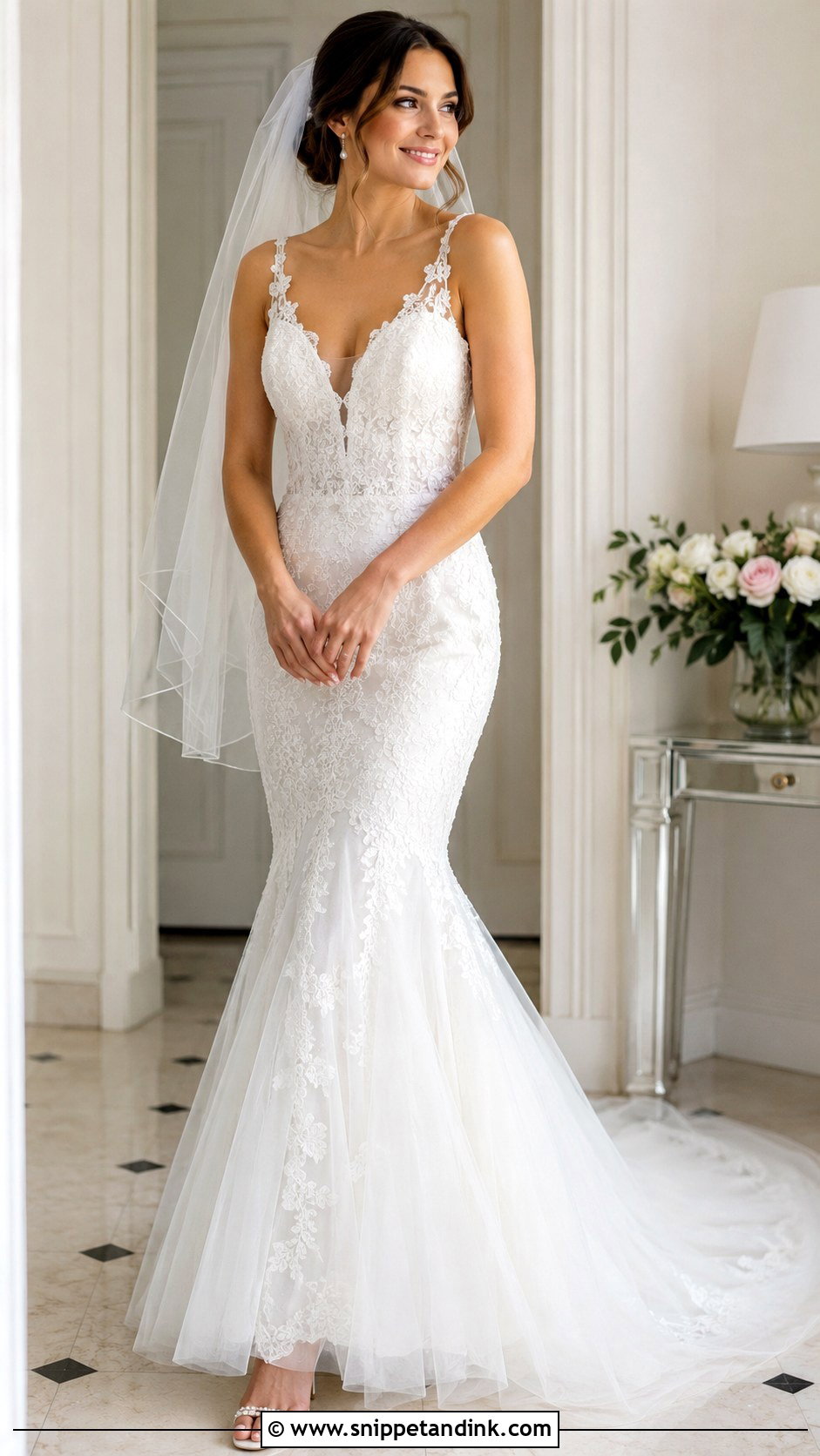 Flowy Mermaid Wedding Dress - Snippet and Ink - 25 Flowy Wedding Dresses